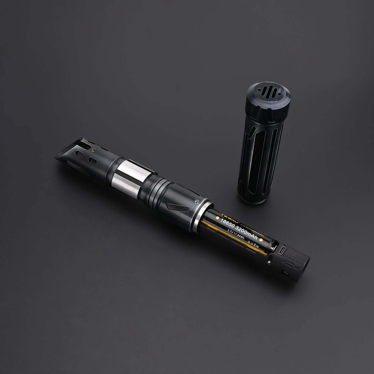 Halo Crystal Lightsaber by NovaSaber, featuring an exposed crystal core and dual-button control system.
