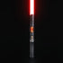 Halo crystal lightsaber with red blade and exposed crystal core design.