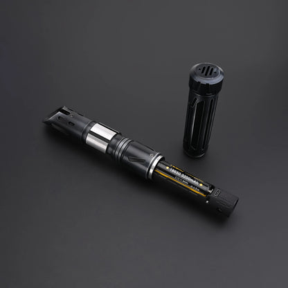 Halo Crystal Lightsaber by NovaSaber, featuring an exposed crystal core and dual-button control system.