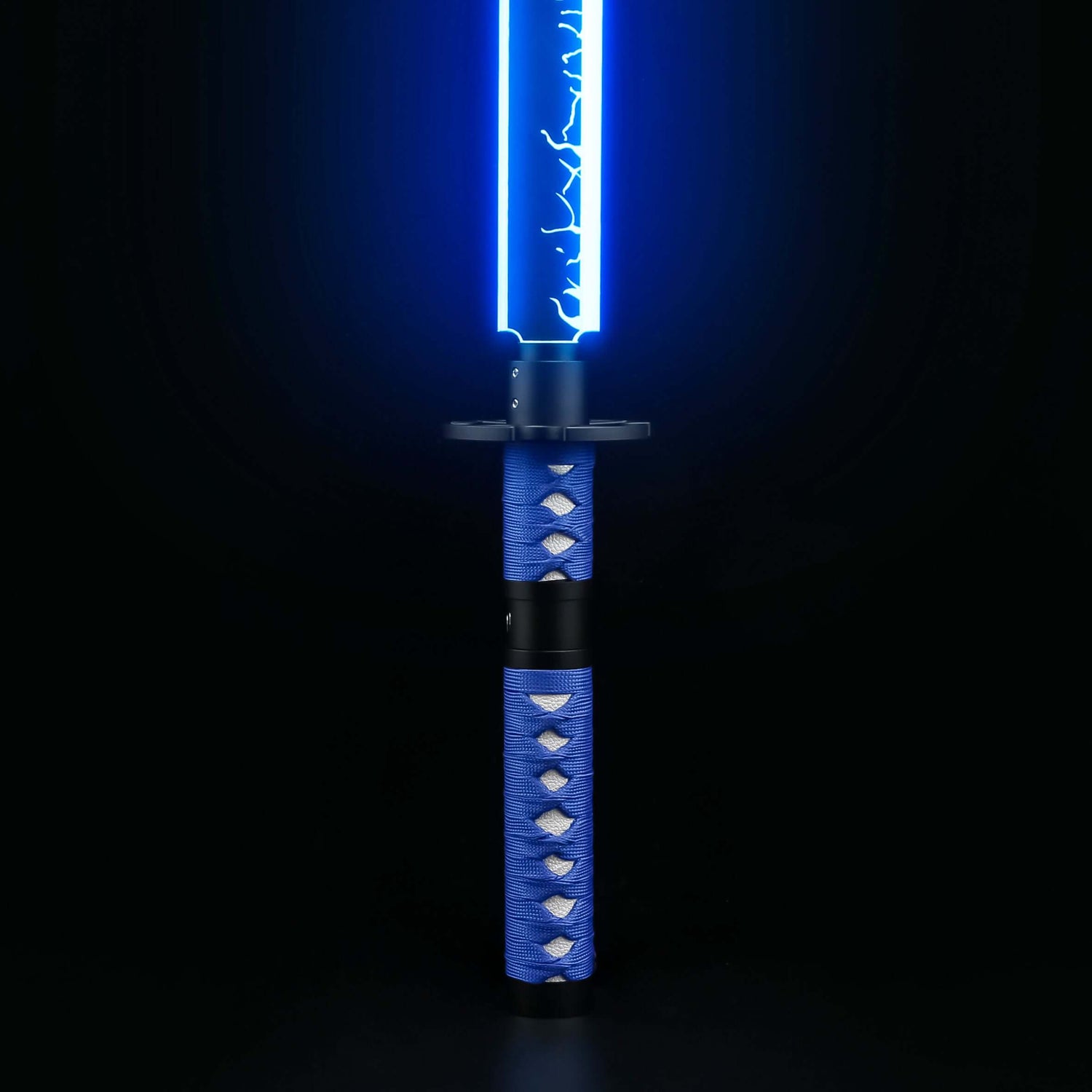 Sekiro Lightsaber: Katana-inspired design with gold hilt, red grip, and gold guard, crafted from aircraft-grade aluminum for durability and elegance.