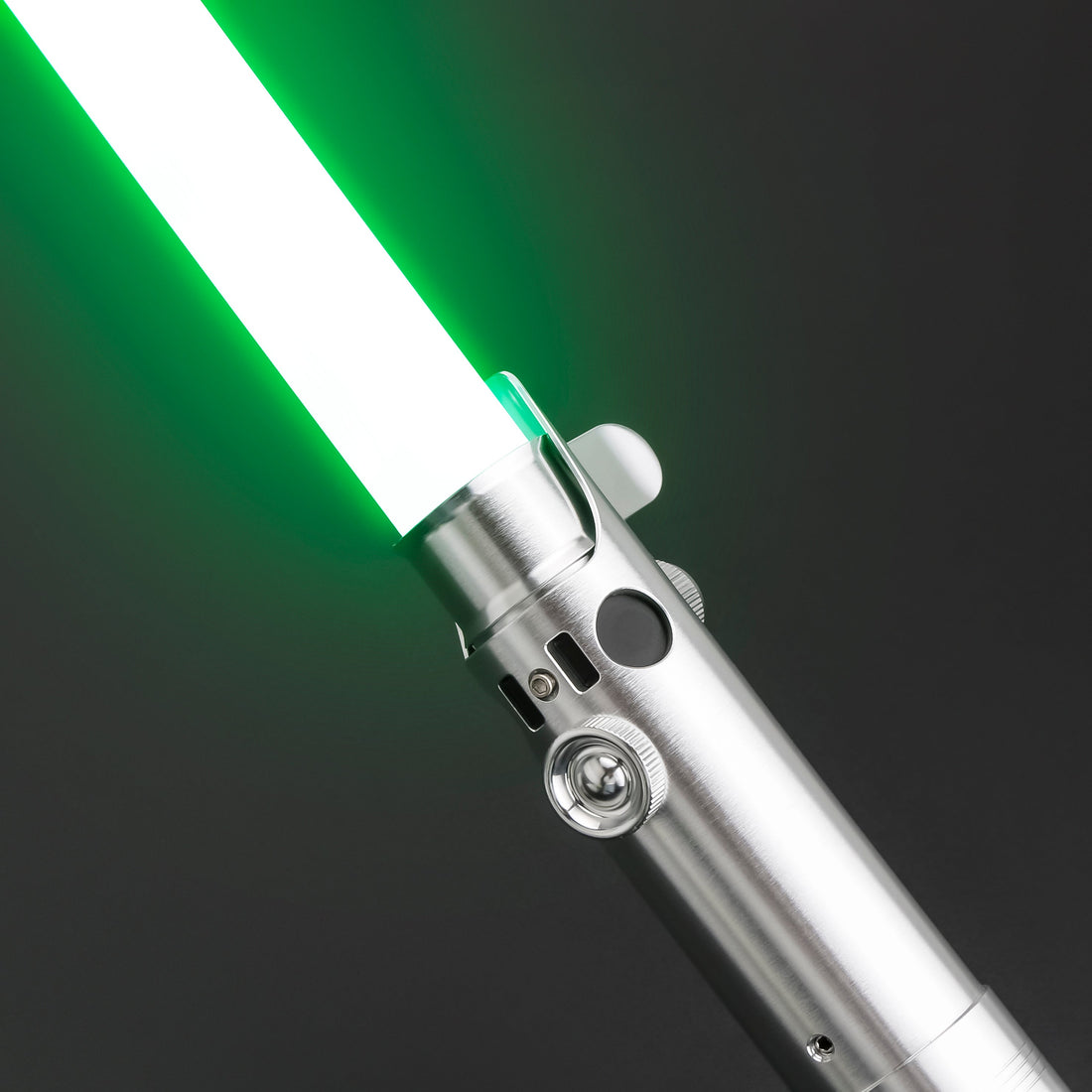 Skywalker SE Lightsaber from Novasaber, featuring a sleek silver hilt with black leather wrapping and a vibrant blue blade, inspired by the legendary Skywalker legacy from Star Wars.