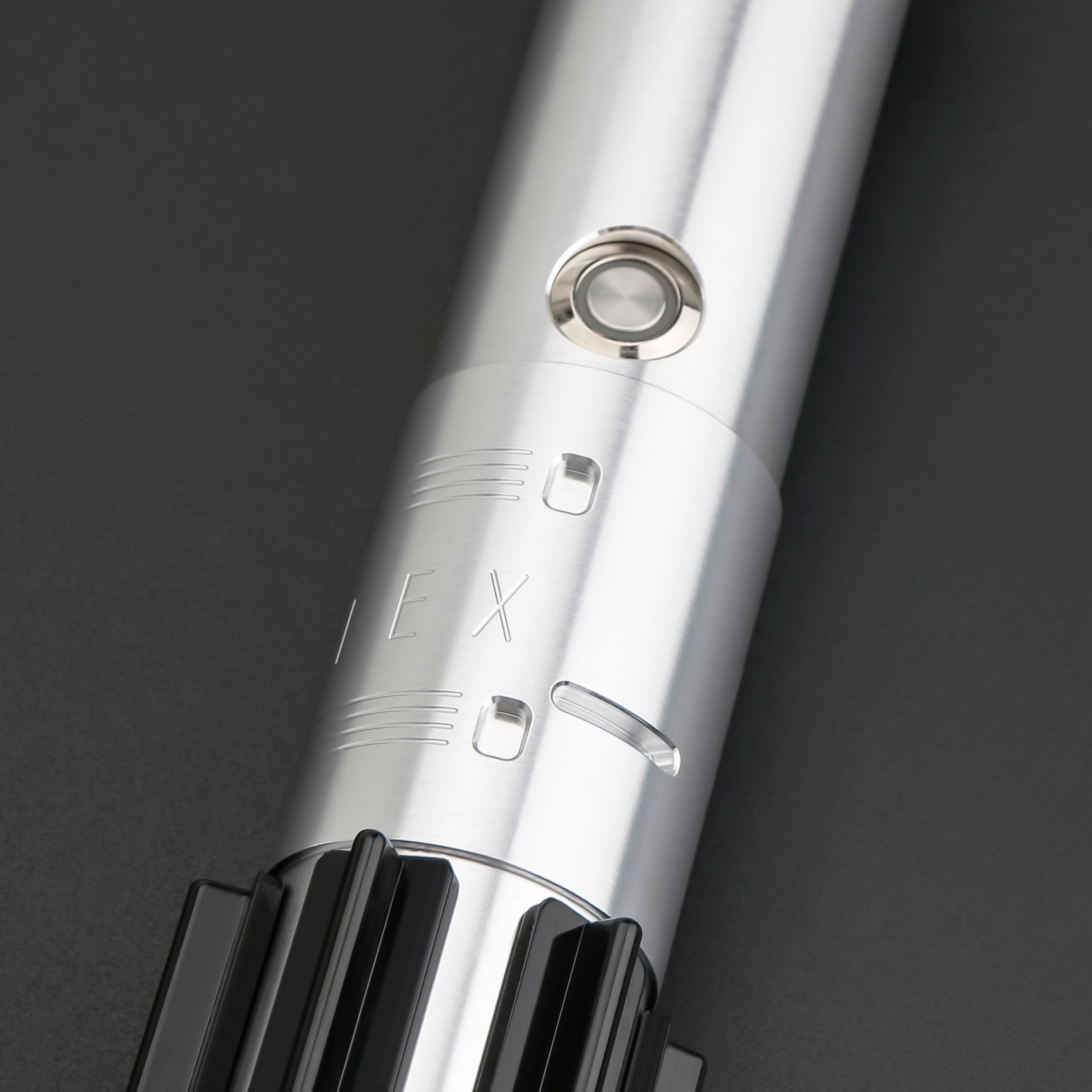 Skywalker SE Lightsaber from Novasaber, featuring a sleek silver hilt with black leather wrapping and a vibrant blue blade, inspired by the legendary Skywalker legacy from Star Wars.
