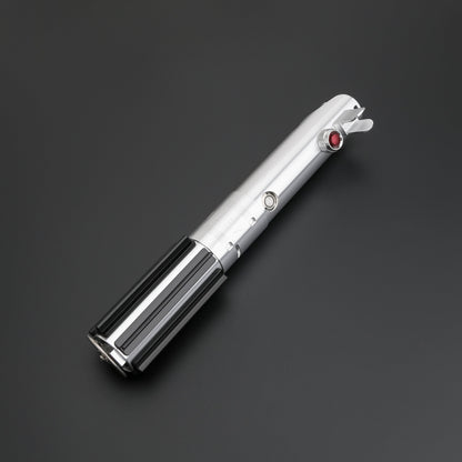 Skywalker SE Lightsaber from Novasaber, featuring a sleek silver hilt with black leather wrapping and a vibrant blue blade, inspired by the legendary Skywalker legacy from Star Wars.