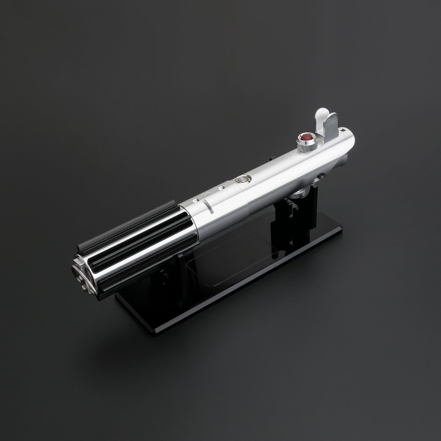 Skywalker SE Lightsaber from Novasaber, featuring a sleek silver hilt with black leather wrapping and a vibrant blue blade, inspired by the legendary Skywalker legacy from Star Wars.