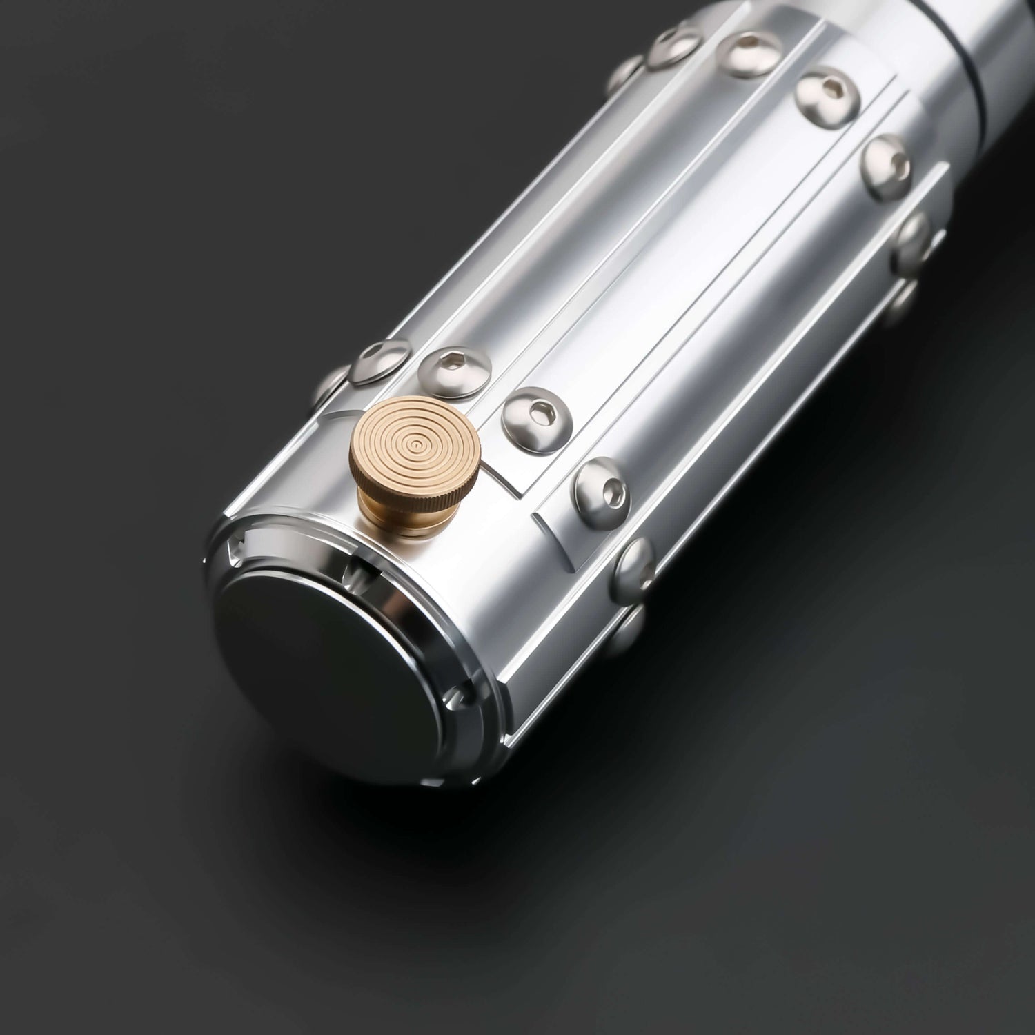 Mara Jade Lightsaber from Novasaber, featuring a sleek, crimson blade and a detailed, silver hilt with elegant design accents, inspired by the iconic Star Wars character.