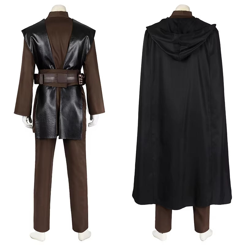 NovasaberAnakin Cosplay Jedi Costume Skywalker Vader Darth Jedi Top Pants Cloak Belt Halloween Carnival Party Outfits Men