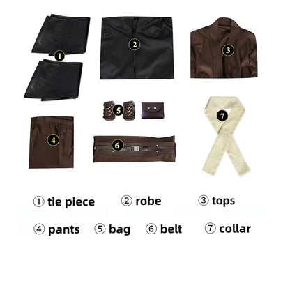 NovasaberAnakin Cosplay Jedi Costume Skywalker Vader Darth Jedi Top Pants Cloak Belt Halloween Carnival Party Outfits Men