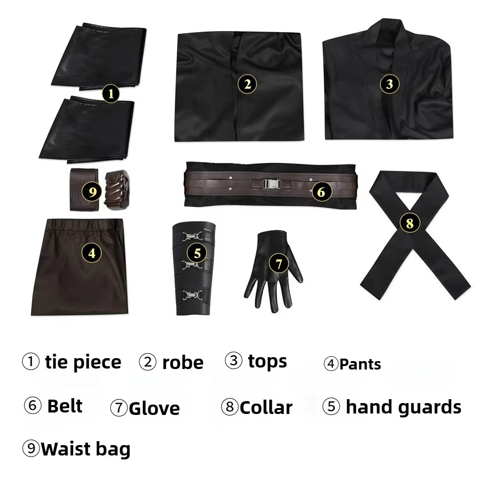 NovasaberAnakin Cosplay Jedi Costume Skywalker Vader Darth Jedi Top Pants Cloak Belt Halloween Carnival Party Outfits Men