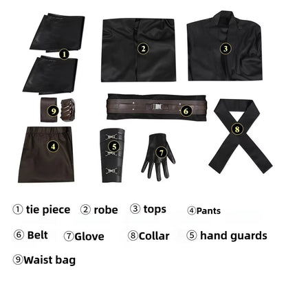 NovasaberAnakin Cosplay Jedi Costume Skywalker Vader Darth Jedi Top Pants Cloak Belt Halloween Carnival Party Outfits Men