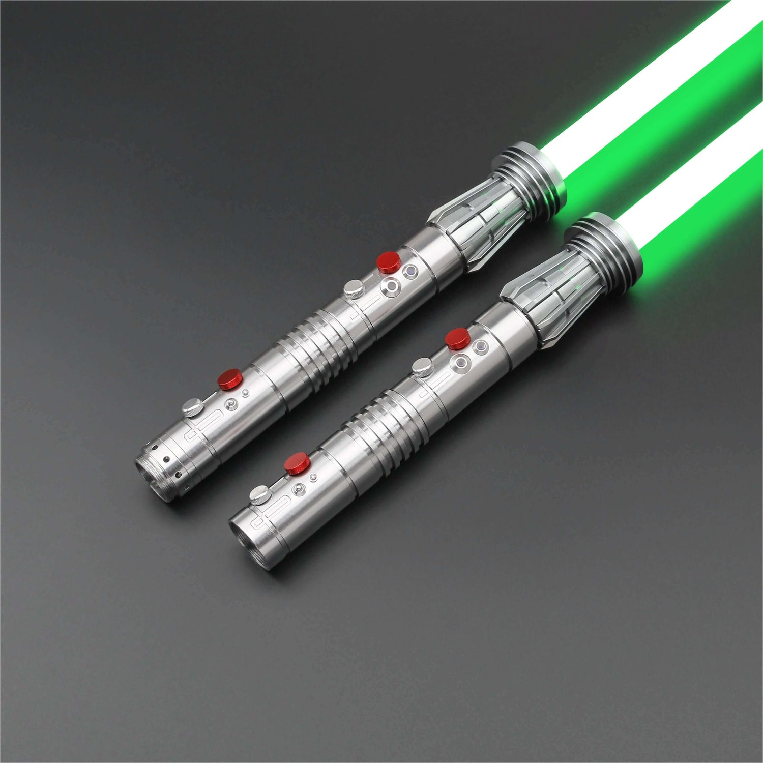 Darth Maul double-bladed lightsaber with dual hilts and two blades, inspired by Star Wars
