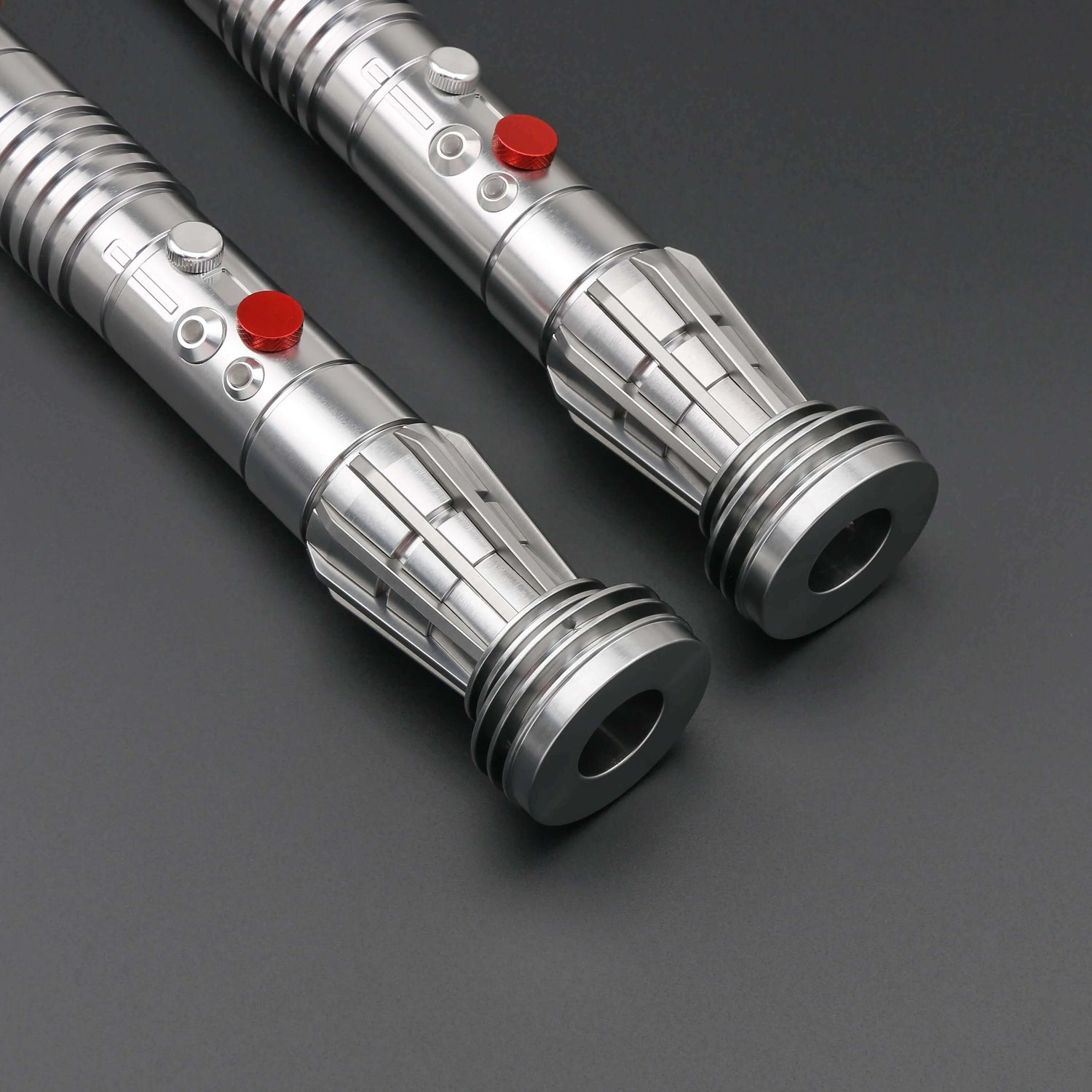 Darth Maul double-bladed lightsaber with dual hilts and two blades, inspired by Star Wars