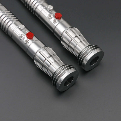 Darth Maul double-bladed lightsaber with dual hilts and two blades, inspired by Star Wars