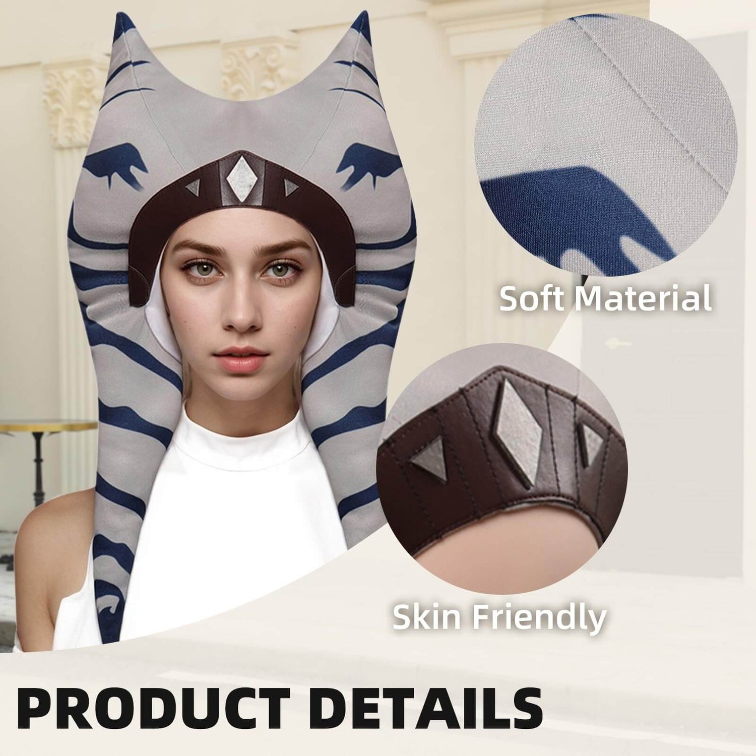 Adults Clone Costume Head piece Women Anime Cosplay Hat for Halloween