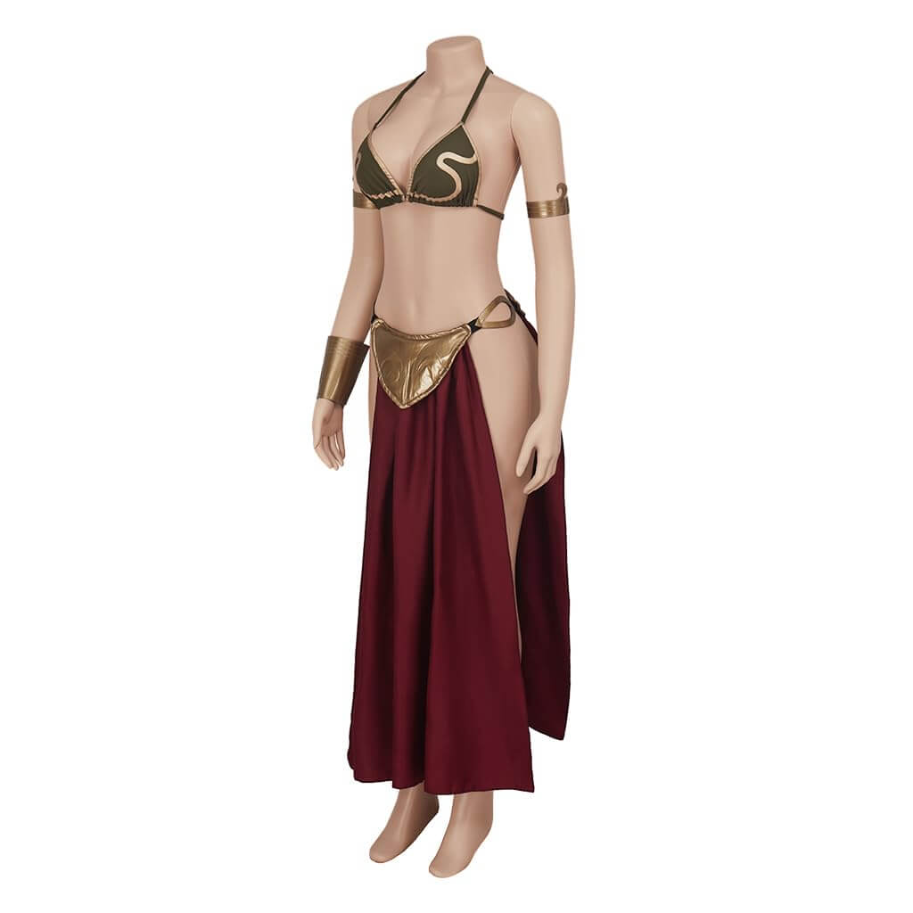 Sexy Princess Costume Leia Cosplay Halloween Costumes Dress Slave Bra Skirt for Adult Women