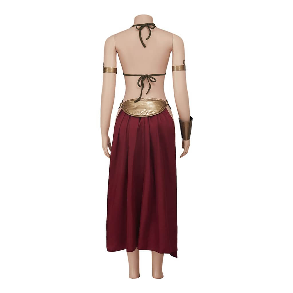 Sexy Princess Costume Leia Cosplay Halloween Costumes Dress Slave Bra Skirt for Adult Women