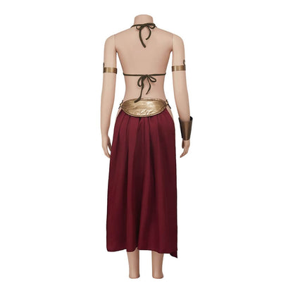 Sexy Princess Costume Leia Cosplay Halloween Costumes Dress Slave Bra Skirt for Adult Women