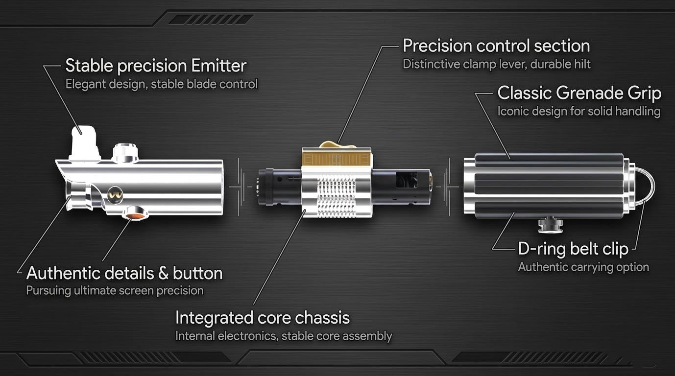 NovaSaber Lightsaber Internal Structure and Anatomy - Baselit and Proffie Core