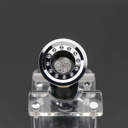 Close-up view of the Obi EP3 lightsaber replica showcasing the detailed hilt design and LED components.