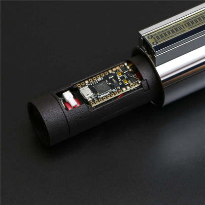 Obi EP3 lightsaber replica internal circuit components and design features showcased in this detailed image.