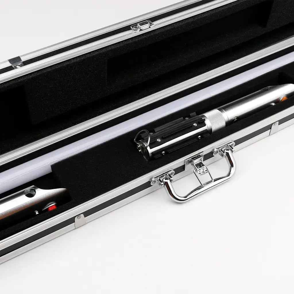 NovaSaber Premium Travel Case: Sleek, durable exterior with reinforced handle and secure locking mechanisms, compact and lightweight design for convenient travel.