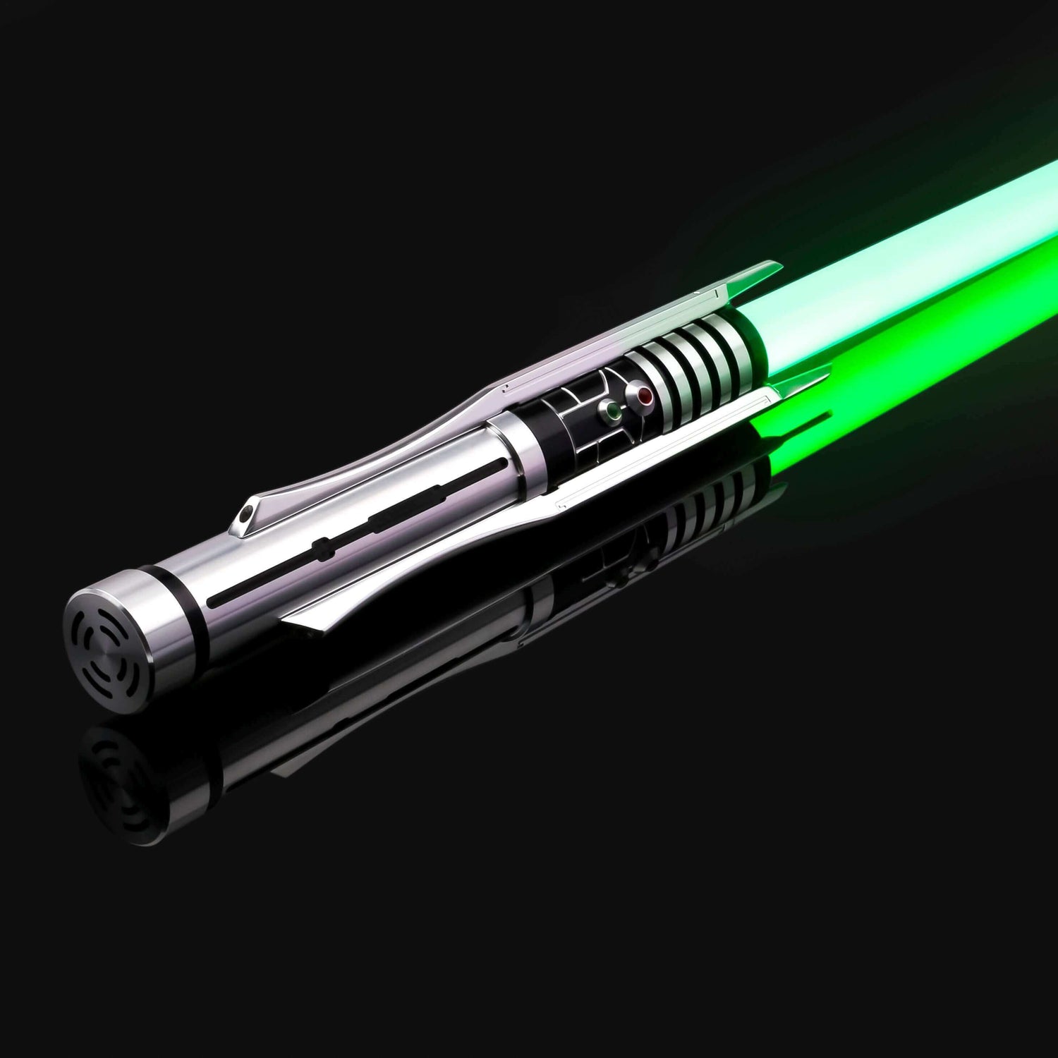 Revan V2 lightsaber with a green blade and detailed hilt design, perfect for collectors and cosplayers.
