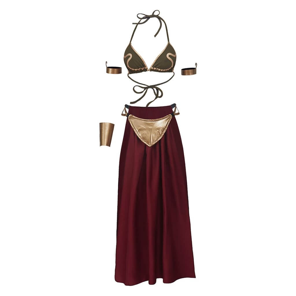 Sexy Princess Costume Leia Cosplay Halloween Costumes Dress Slave Bra Skirt for Adult Women