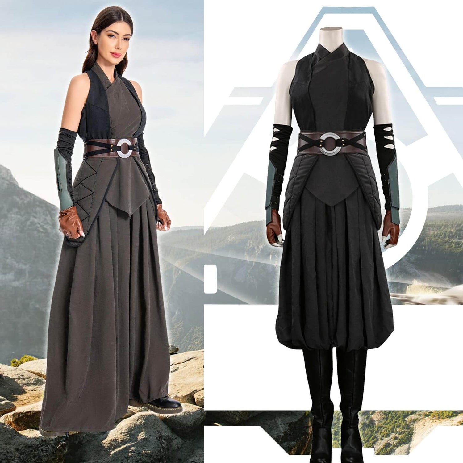 Womens Costume Cosplay Suits Full Set Outfits Adults Cape Robe Uniform Halloween