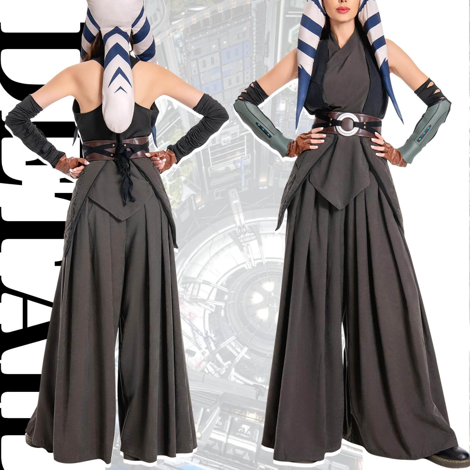 Womens Costume Cosplay Suits Full Set Outfits Adults Cape Robe Uniform Halloween