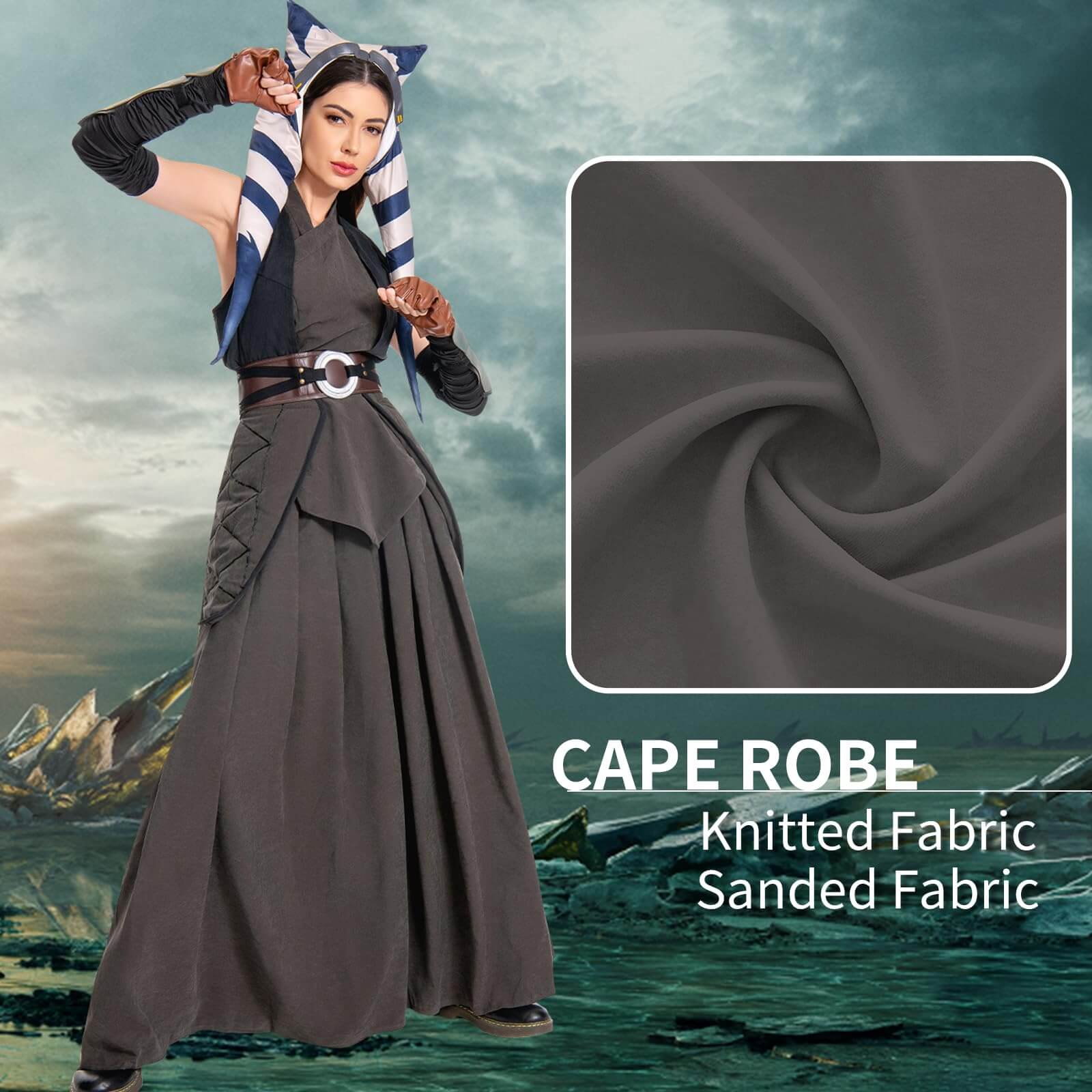 Womens Costume Cosplay Suits Full Set Outfits Adults Cape Robe Uniform Halloween
