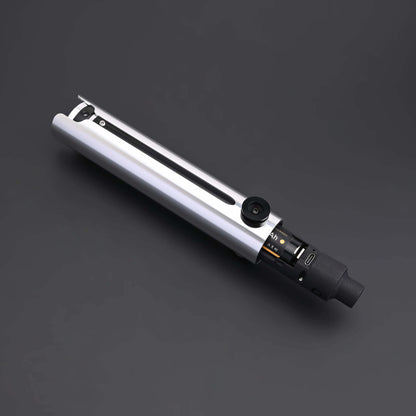 Ahsoka Tano CW lightsaber replica featuring a sleek silver finish and precision-machined hilt design.