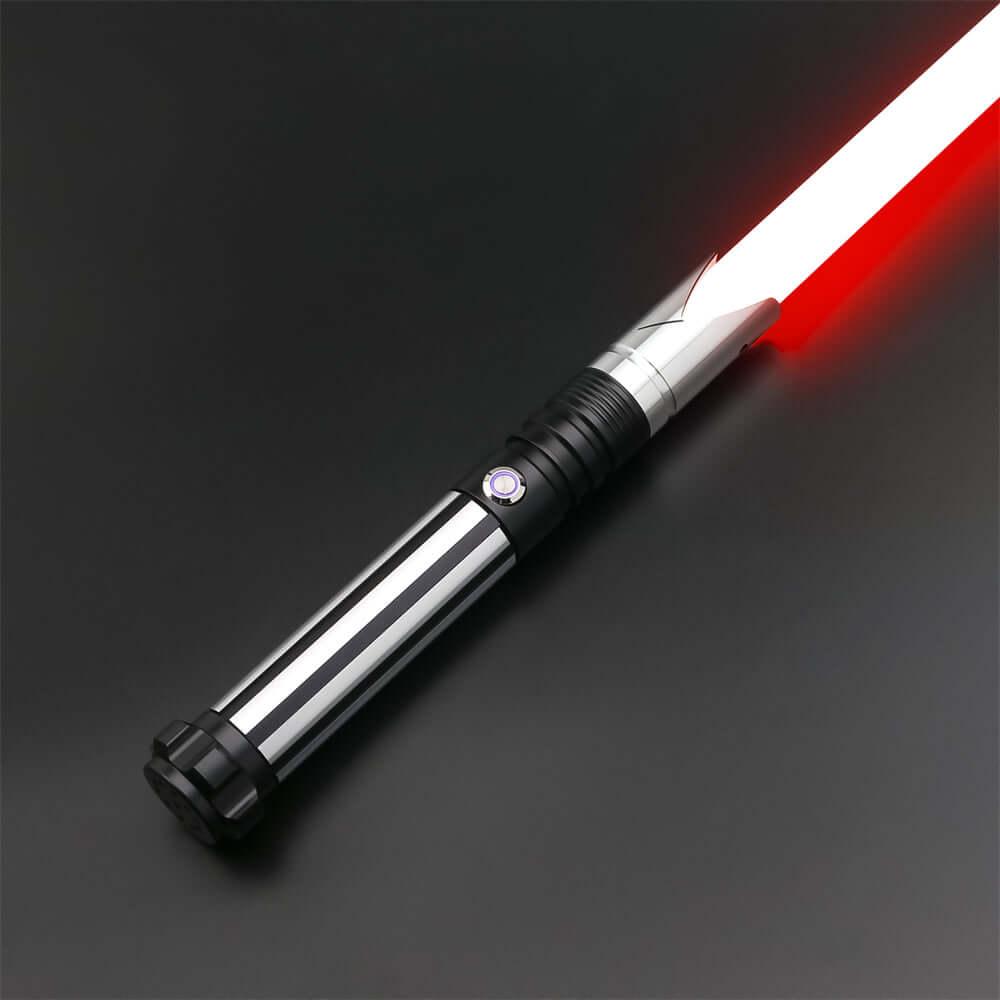 Conqueror Combat Lightsaber with rugged hilt and durable polycarbonate blade, designed for intense dueling and display.
