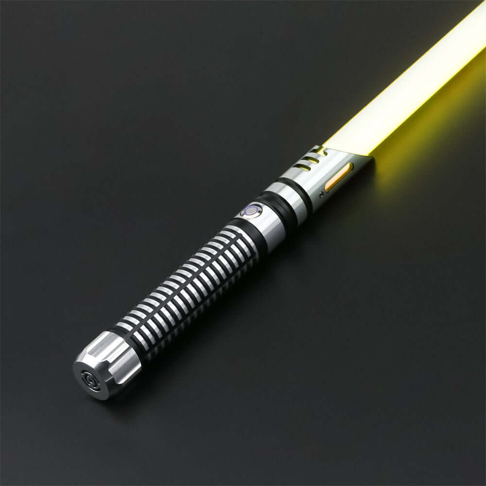 Guardian Combat Lightsaber with T6 aluminum hilt and polycarbonate blade, showcasing its durability and sleek design.