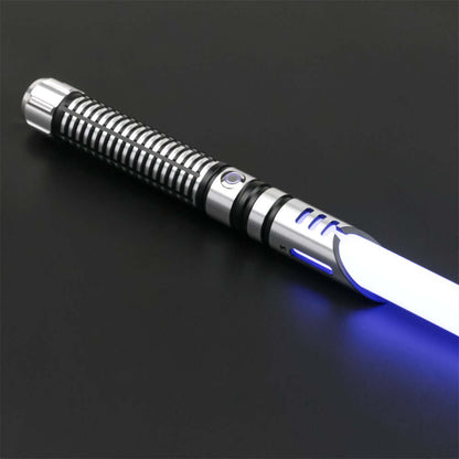 Guardian Combat Lightsaber with T6 aluminum hilt and polycarbonate blade, showcasing its durability and sleek design.