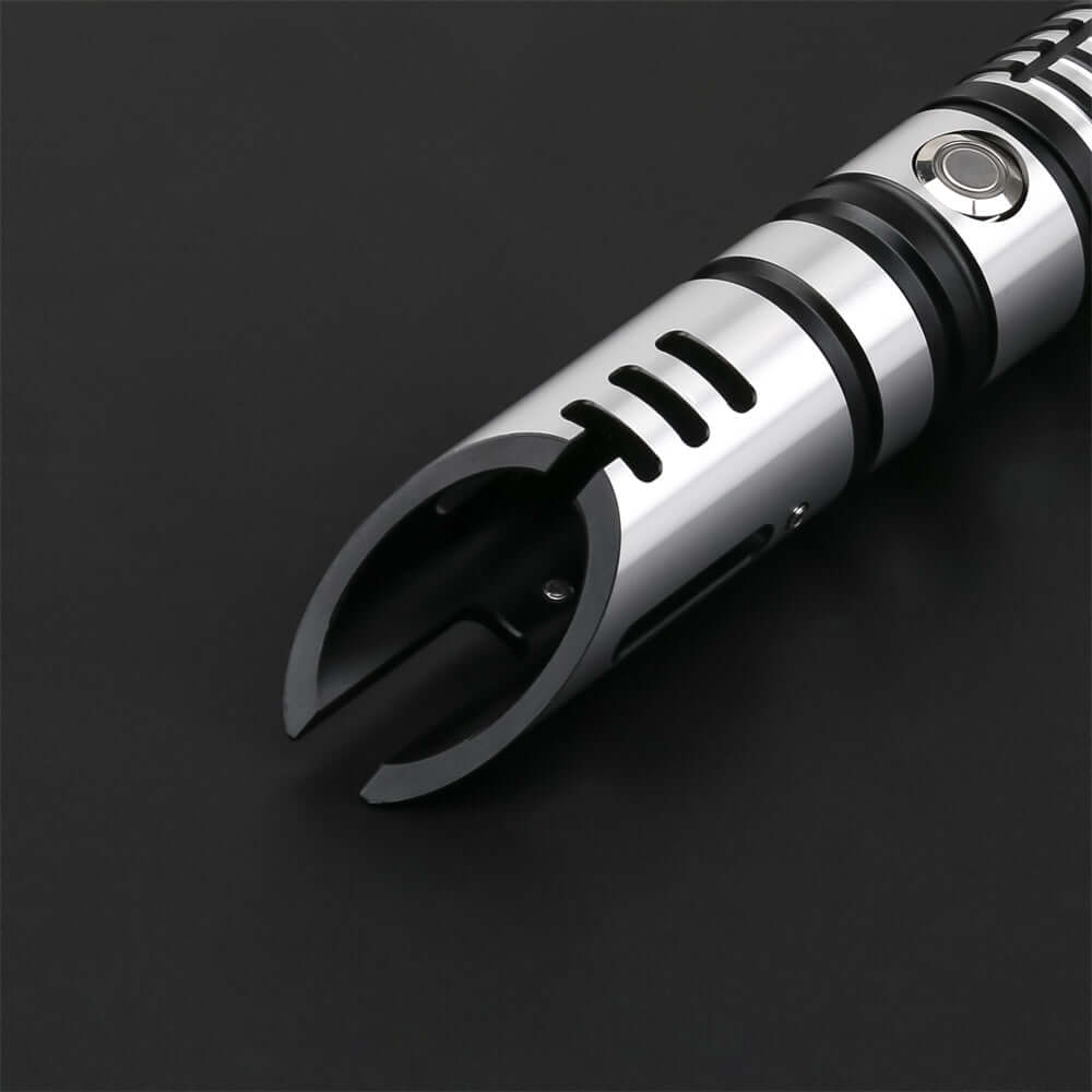 Guardian Combat Lightsaber with T6 aluminum hilt and polycarbonate blade, showcasing its durability and sleek design.