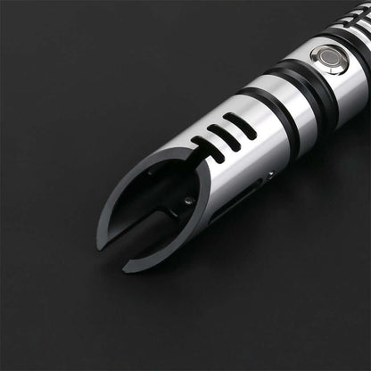 Guardian Combat Lightsaber with T6 aluminum hilt and polycarbonate blade, showcasing its durability and sleek design.