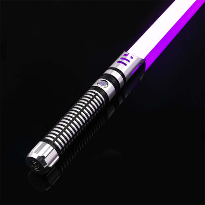 Guardian Combat Lightsaber with T6 aluminum hilt and polycarbonate blade, showcasing its durability and sleek design.