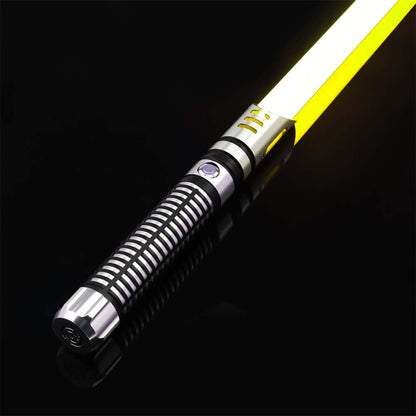 Guardian Combat Lightsaber with T6 aluminum hilt and polycarbonate blade, showcasing its durability and sleek design.