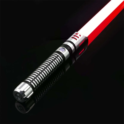 Guardian Combat Lightsaber with T6 aluminum hilt and polycarbonate blade, showcasing its durability and sleek design.