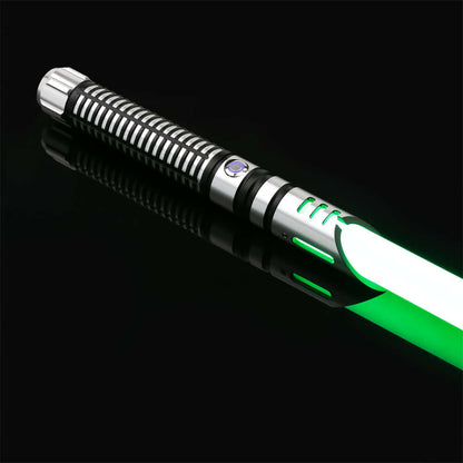 Guardian Combat Lightsaber with T6 aluminum hilt and polycarbonate blade, showcasing its durability and sleek design.