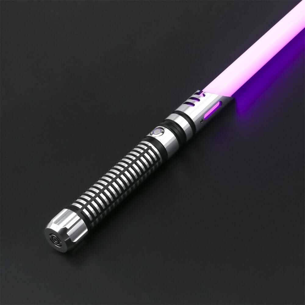 Guardian Combat Lightsaber with T6 aluminum hilt and polycarbonate blade, showcasing its durability and sleek design.