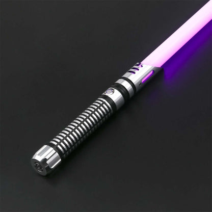 Guardian Combat Lightsaber with T6 aluminum hilt and polycarbonate blade, showcasing its durability and sleek design.
