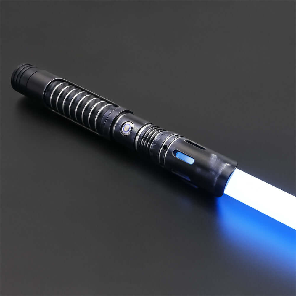 Vanguard Combat Lightsaber with rugged hilt and durable polycarbonate blade, designed for intense dueling and display.