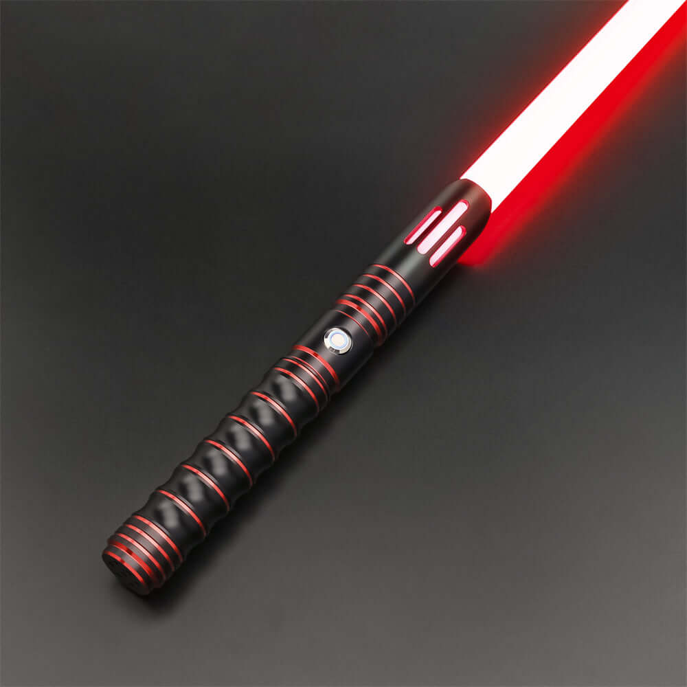 Volcano Combat Lightsaber with rugged hilt and durable polycarbonate blade, designed for intense dueling and display.