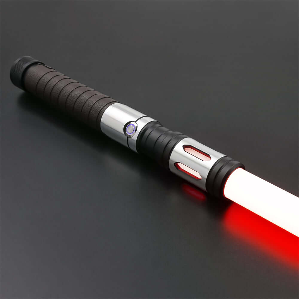 Warrior Combat Lightsaber with rugged hilt and durable polycarbonate blade, designed for intense dueling and display.