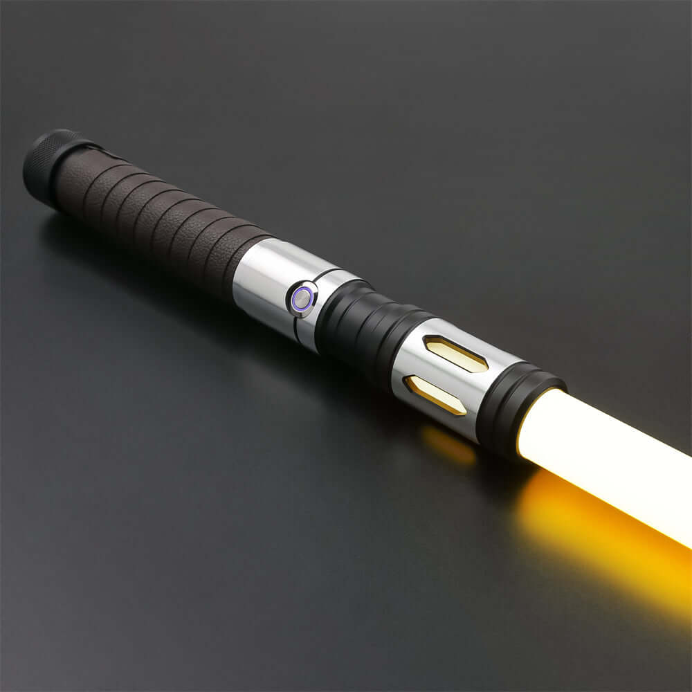 Warrior Combat Lightsaber with rugged hilt and durable polycarbonate blade, designed for intense dueling and display.