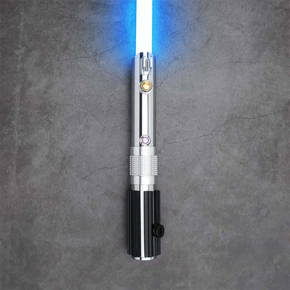Ani SE lightsaber tunic bundle featuring a high-quality blue lightsaber on a textured gray background.