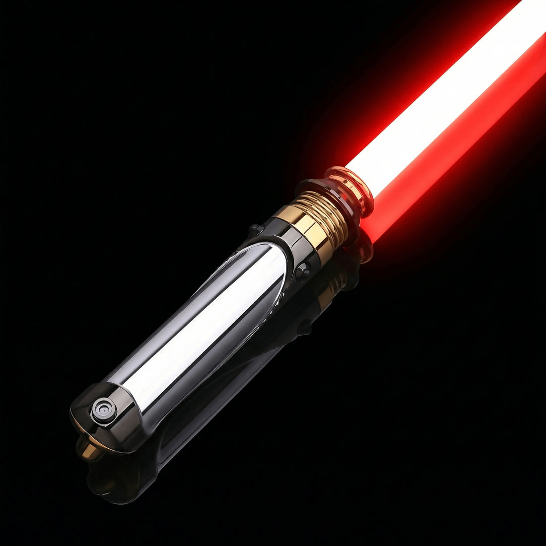 Emperor lightsaber hilt with a glowing red blade