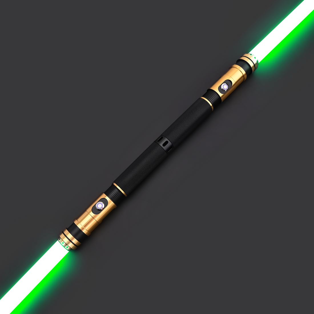 The Gilded Sovereign Twin Lightsabers - Green Blade Variant (Double-Bladed / Dual)