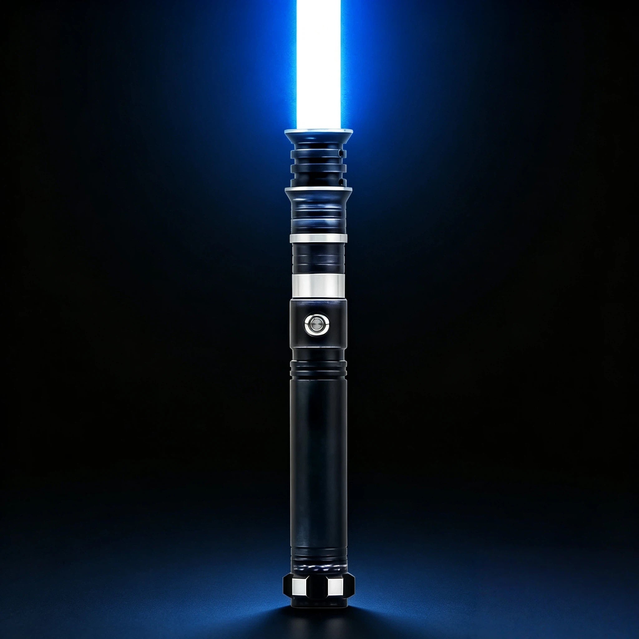 Iron Spark lightsaber with glowing blue blade