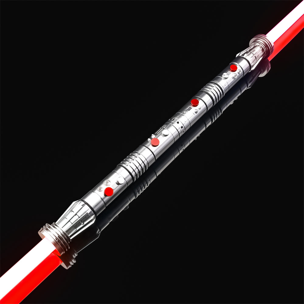 Maul double-bladed lightsaber with red illuminated blades